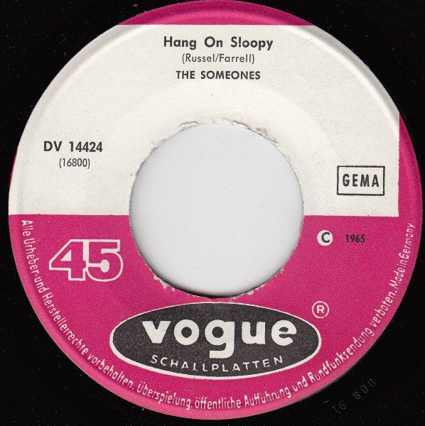 The Someones* : Hang On Sloopy (7", Single)