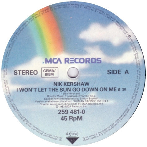 Nik Kershaw : I Won't Let The Sun Go Down On Me (12")