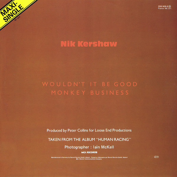 Nik Kershaw : Wouldn't It Be Good (12", Maxi)