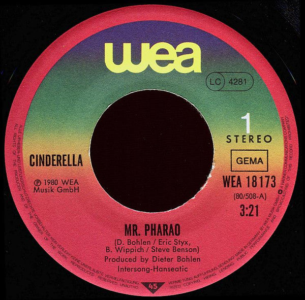 Cinderella (9) : Mr. Pharao (7", Single)