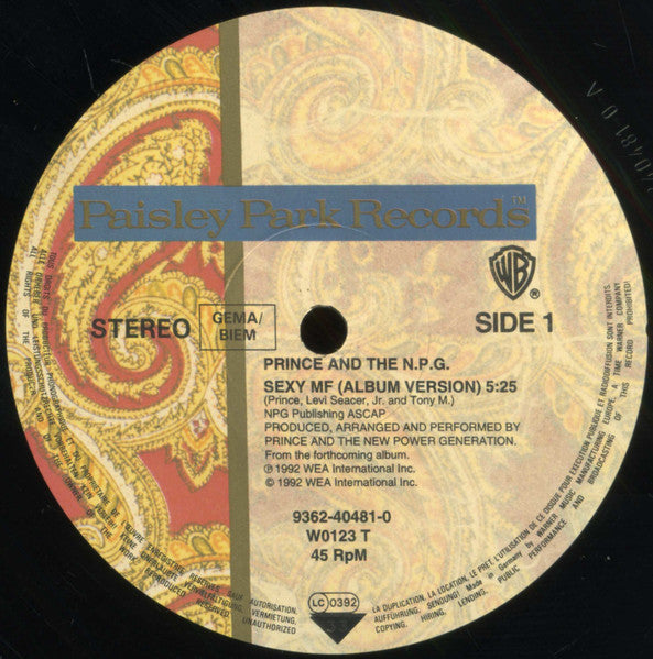 Prince And The New Power Generation : Sexy MF (12", Single)