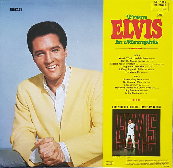 Elvis Presley : From Elvis In Memphis (LP, Album, RE, RP)