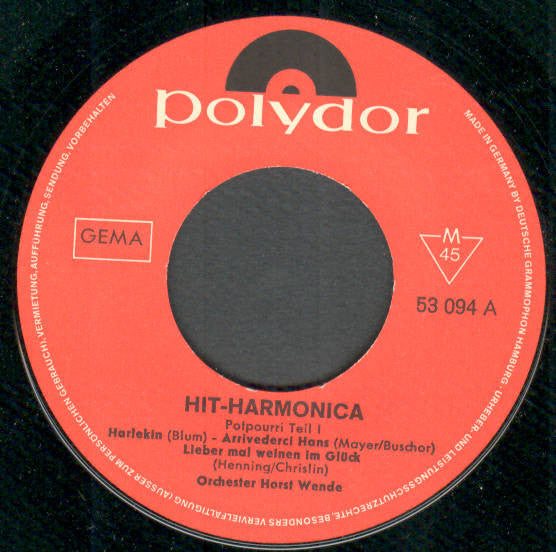 Horst Wende : Hit Harmonika (7", Single, Mono)