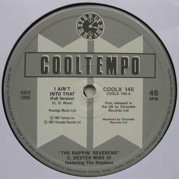 The Rappin' Reverend Featuring The Haydens : I Ain't Into That! (12")