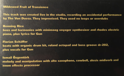 The Von Duesz : Mildewed Fruit Of Transience / Gun (Timo Buczka Mix) (10", Ltd, Num)