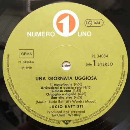 Lucio Battisti : Una Giornata Uggiosa (LP, Album)