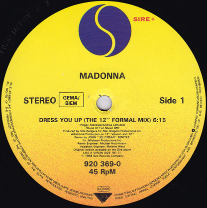 Madonna : Dress You Up (12", Maxi)