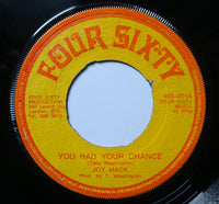 Joy Mack : You Had Your Chance (7", Single)