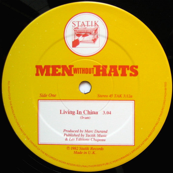 Men Without Hats : Living In China (12", Single)