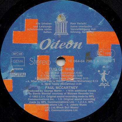 Paul McCartney : Tug Of War (LP, Album)