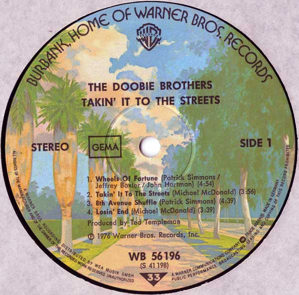 The Doobie Brothers : Takin' It To The Streets (LP, Album, RE, Gat)