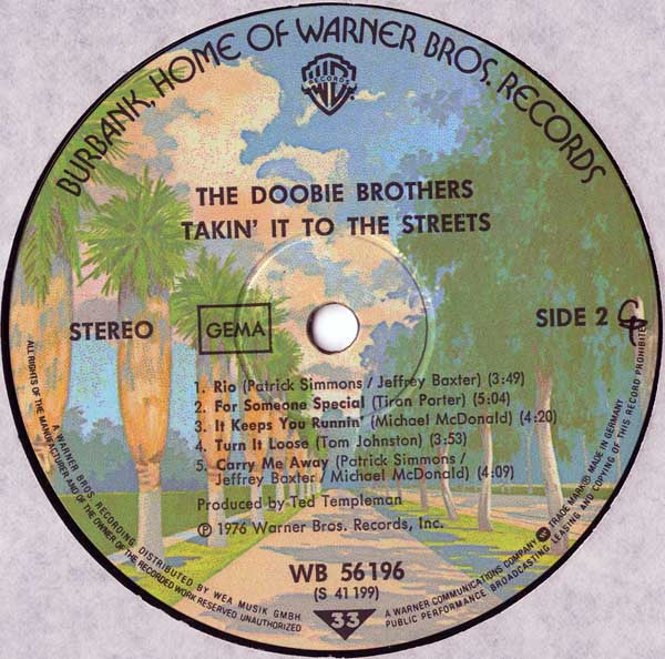 The Doobie Brothers : Takin' It To The Streets (LP, Album, RE, Gat)