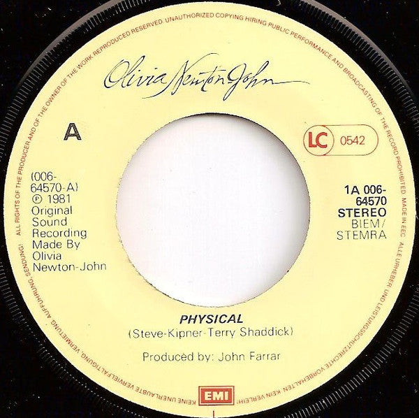 Olivia Newton-John : Physical (7", Single)