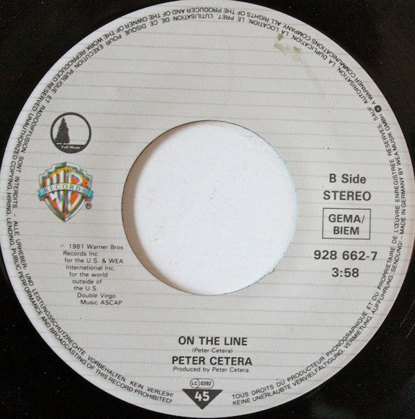 Peter Cetera : Glory Of Love (Theme From Karate Kid Part II) (7", Single)
