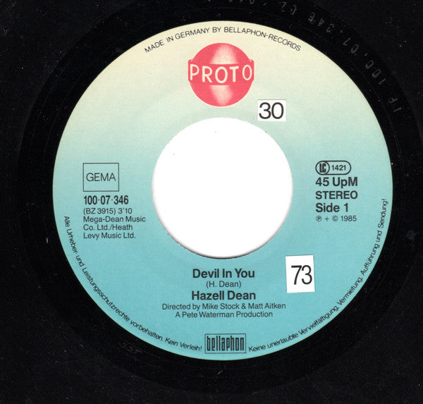 Hazell Dean : Devil In You (7", Single)