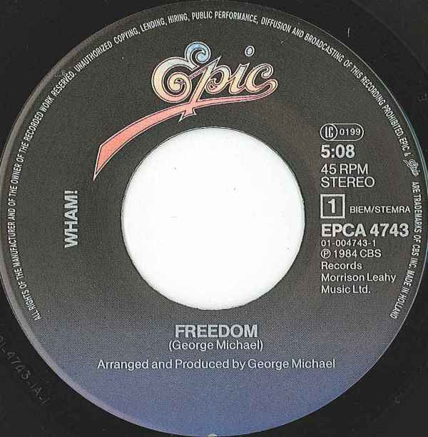 Wham! : Freedom (7", Single)