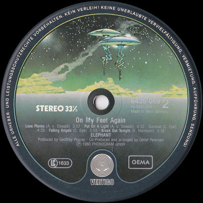 Elephant (3) : On My Feet Again (LP, Album)