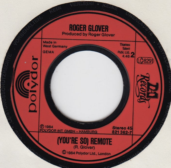 Roger Glover : The Mask (7", Single)