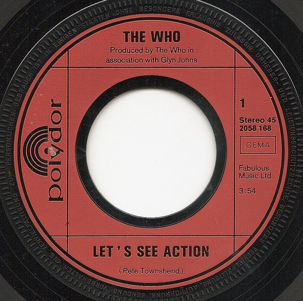 The Who : Let's See Action (7", Single)