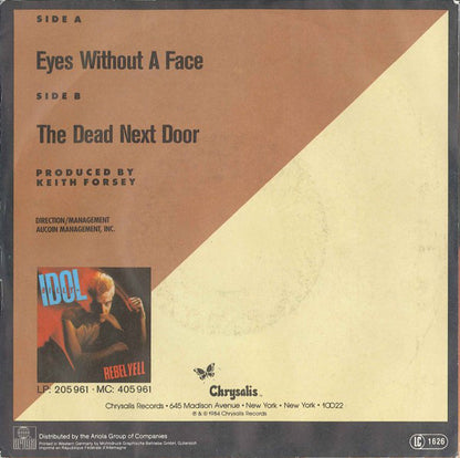 Billy Idol : Eyes Without A Face (7", Single)