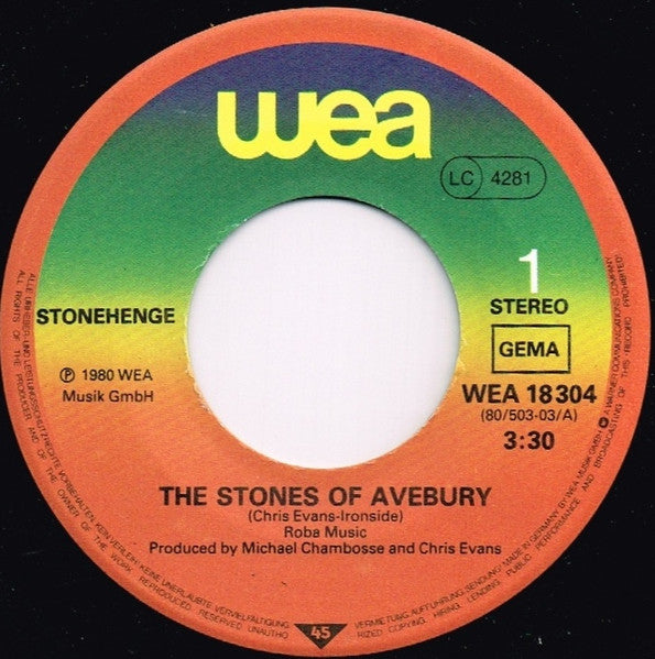 David Hanselmann • Chris Evans* : Stonehenge (7", Single)