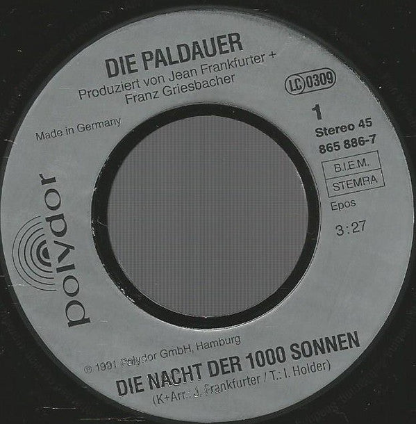 Die Paldauer : Die Nacht Der 1000 Sonnen (7", Single)