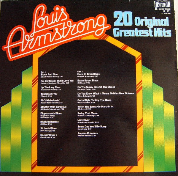 Louis Armstrong : 20 Original Greatest Hits (LP, Comp, Blu)