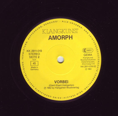 Amorph (3) : Für Dich / Vorbei (12", Maxi)