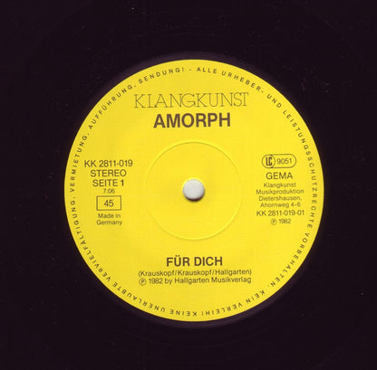 Amorph (3) : Für Dich / Vorbei (12", Maxi)