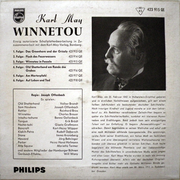 Karl May : Winnetou - 3. Folge - Winnetou In Fesseln (7", EP)