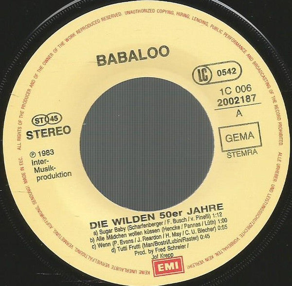 Babaloo : Die Wilden 50er Jahre (7", Single)