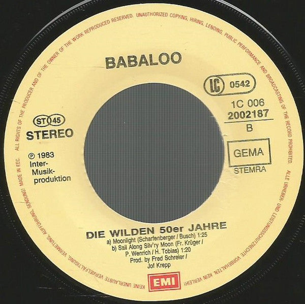 Babaloo : Die Wilden 50er Jahre (7", Single)