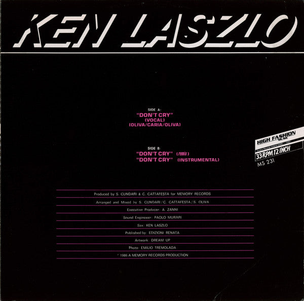 Ken Laszlo : Don't Cry (12")