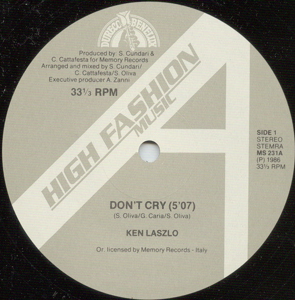 Ken Laszlo : Don't Cry (12")