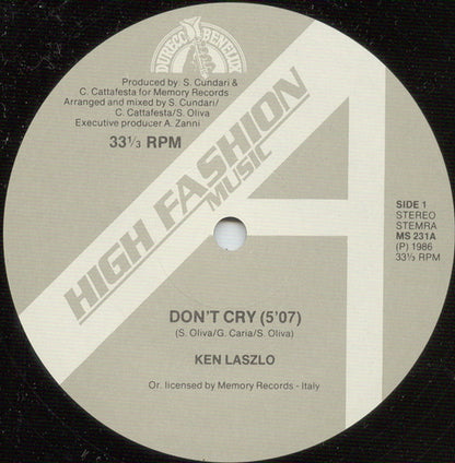 Ken Laszlo : Don't Cry (12")