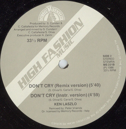 Ken Laszlo : Don't Cry (12")
