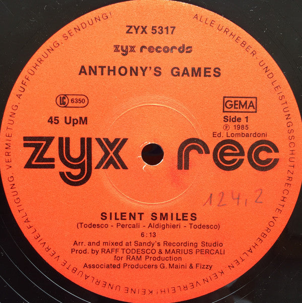 Anthony's Games : Silent Smiles (12")