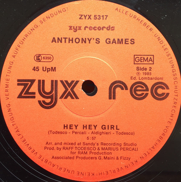 Anthony's Games : Silent Smiles (12")