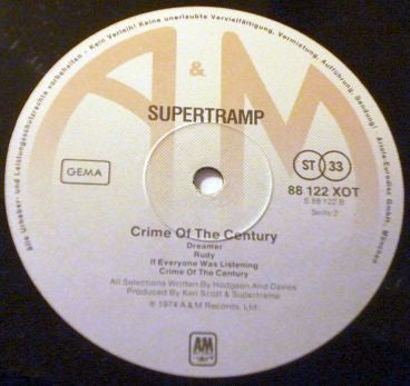 Supertramp : Crime Of The Century (LP, Album, RP, Int)