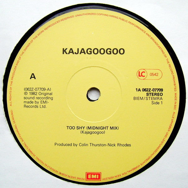 Kajagoogoo : Too Shy (Midnight Mix) (12")