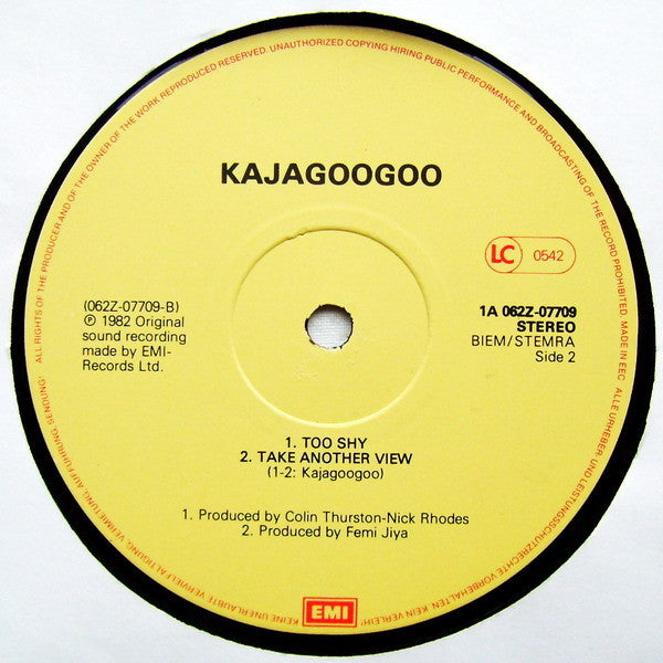 Kajagoogoo : Too Shy (Midnight Mix) (12")