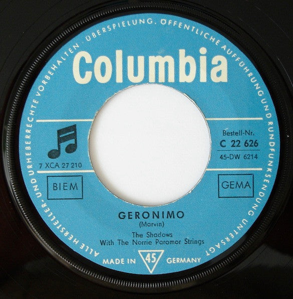 The Shadows : Shazam / Geronimo (7", Single)