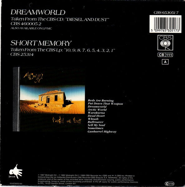 Midnight Oil : Dreamworld (7", Single)