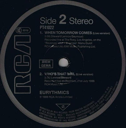 Eurythmics : The Miracle Of Love (12", Maxi)