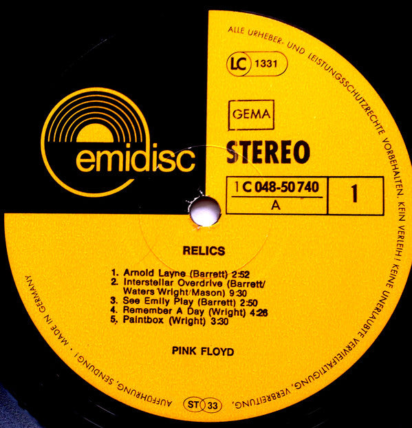 Pink Floyd : Relics (LP, Comp, RE)
