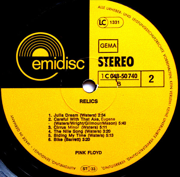Pink Floyd : Relics (LP, Comp, RE)