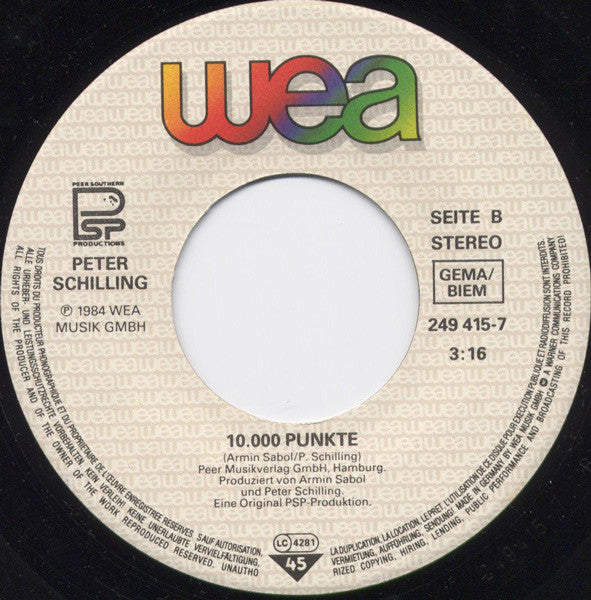 Peter Schilling : Terra Titanic (7", Single)