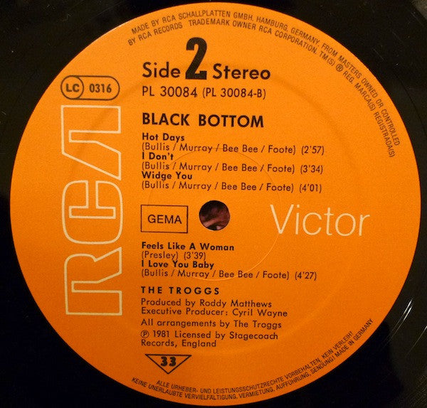 The Troggs : Black Bottom (LP, Album)