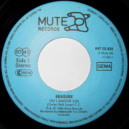 Erasure : Oh L'Amour (7", Single)