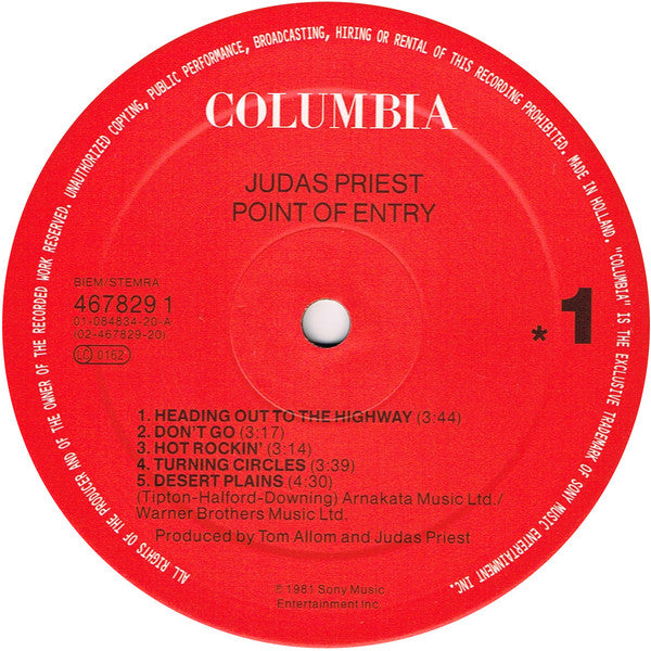 Judas Priest : Point Of Entry (LP, Album, RE)